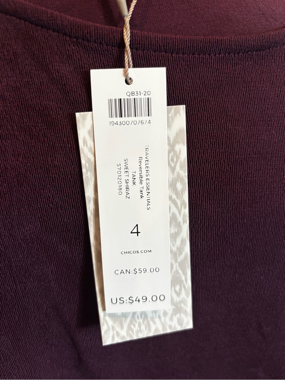 *NEW* Chico’s Travelers Essentials Reversible Tank - Size 20/22 - Picture 6 of 7